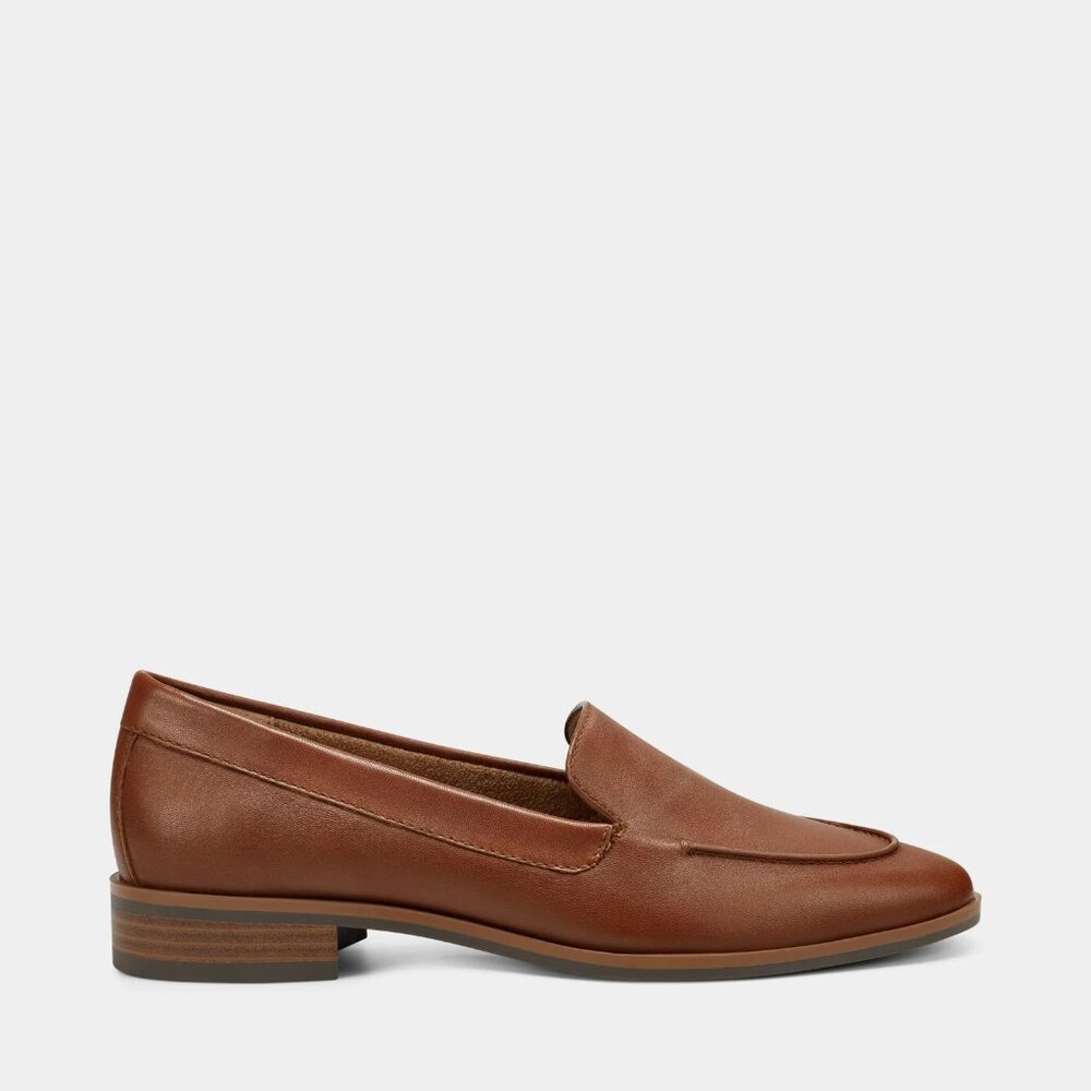 Aerosoles Eastside 2 Dark Tan Leather Loafer SZ 7
